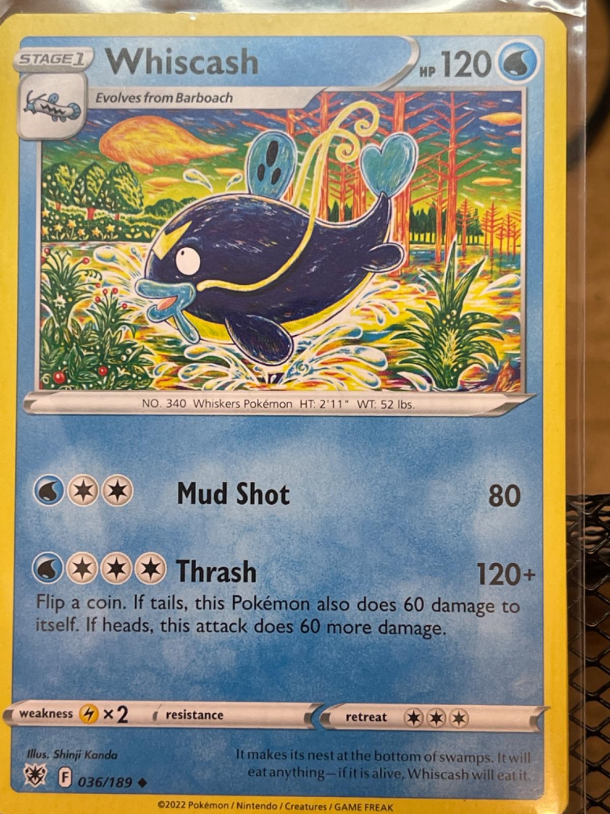 Whiscash [Reverse Holo] #22 from Japanese Battle Region Pokémon card set