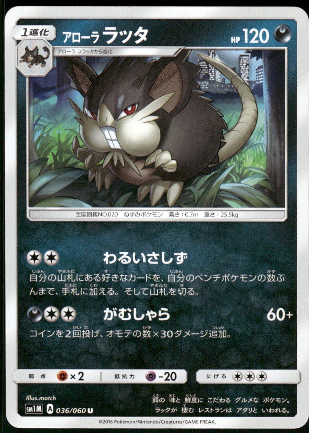 Alolan Raticate #36 from Japanese Collection Moon Pokémon card set