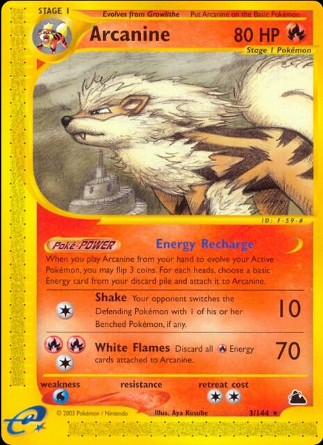 Arcanine #17 from Japanese Mysterious Mountains Pokémon card set