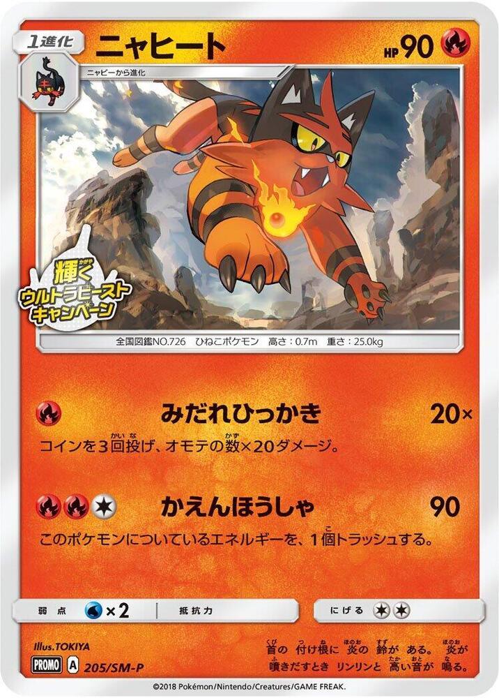 Torracat #205/SM-P from Japanese Sun & Moon Era Pokémon card set