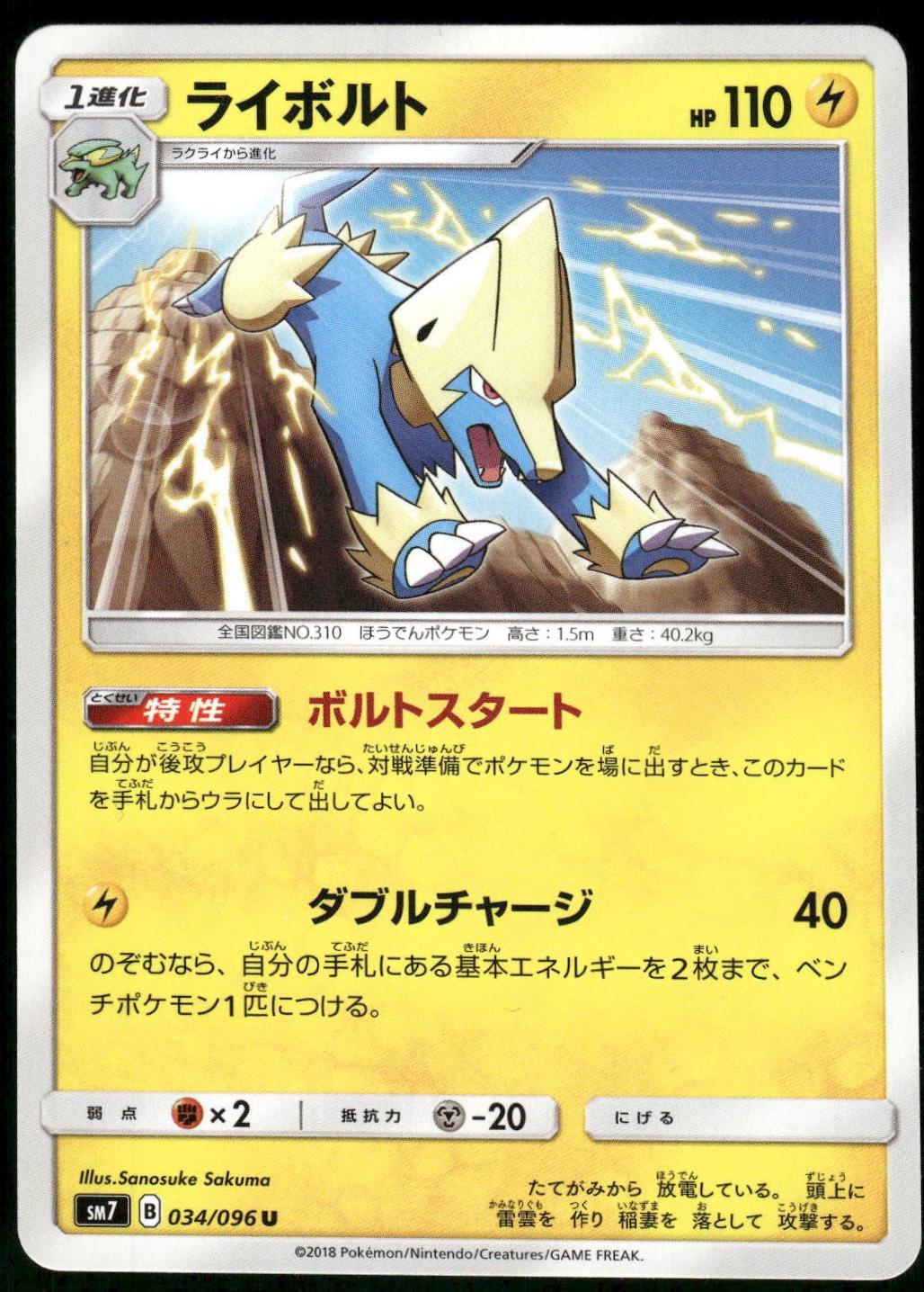 Manectric #34 Pokémon Card from Pokemon Japanese Sky-Splitting Charisma Set 