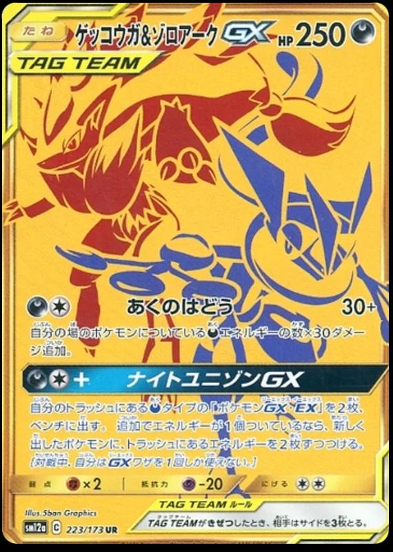 Greninja & Zoroark GX #223 Pokémon Card from Pokemon Japanese Tag All Stars Set 