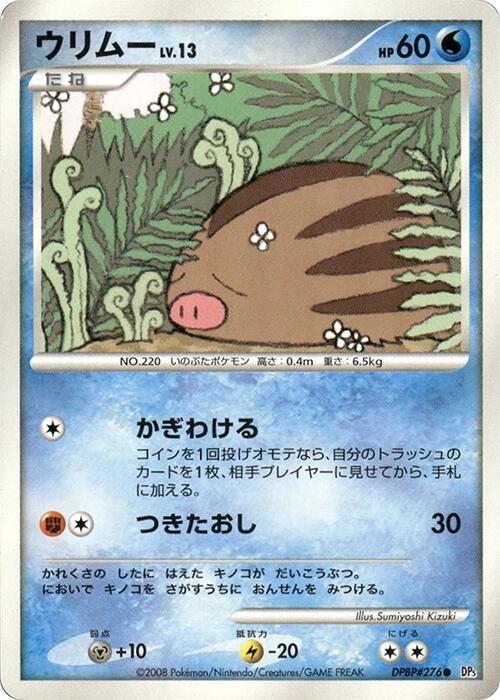 Swinub Pokémon Card from Pokemon Japanese Temple of Anger Set 