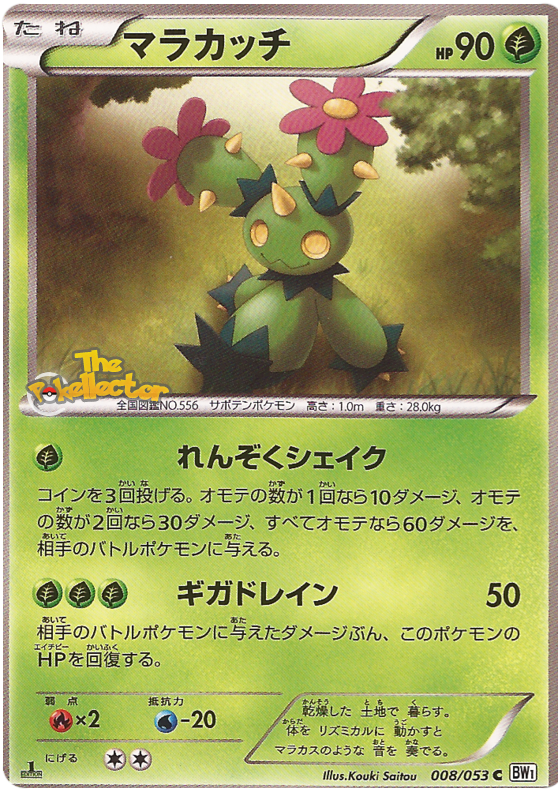 Maractus #8 Pokémon Card from Pokemon Japanese White Collection Set 